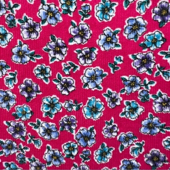 VTG 90’s OshKosh B’Gosh Pink Corduroy Floral Jumper Button-Up Embroidered Collar - Picture 3 of 14